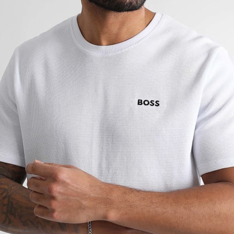 BOSS - Conjunto Camiseta Y Pantalón Corto De chándal Waffle 50535891 50535884 Blanco